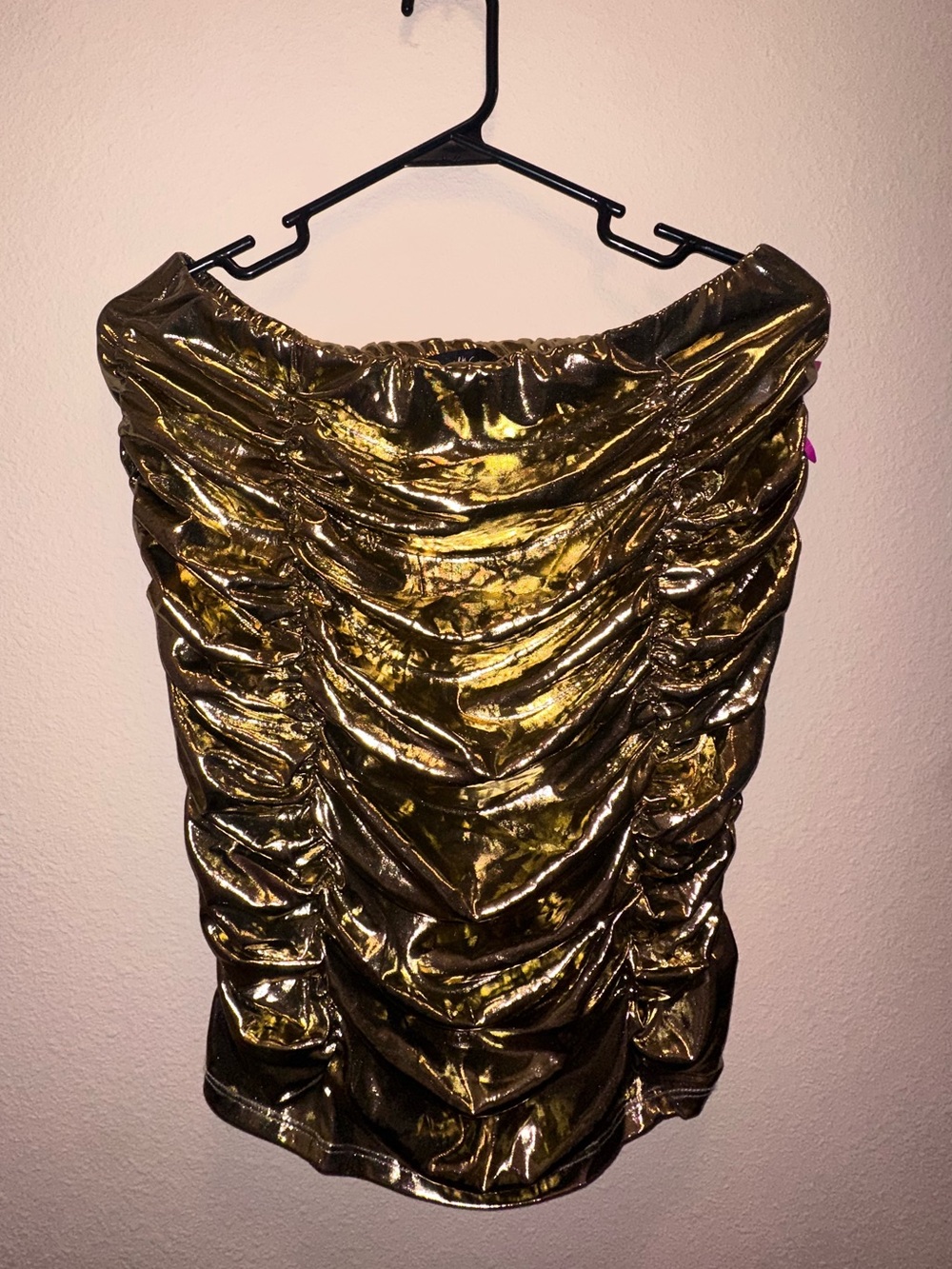 Metallic Gold Ruched Women’s Skirt